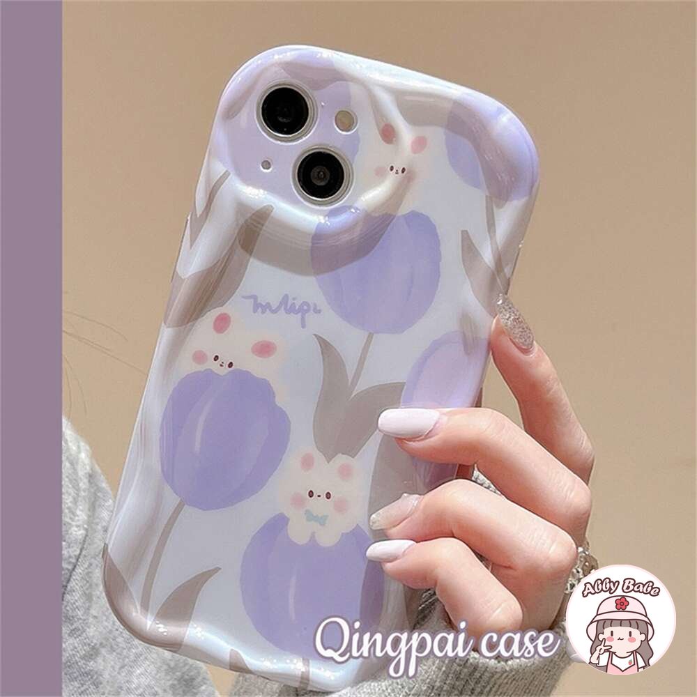 Ốp Điện Thoại TPU Mềm Bo Viền Hình Hoa Tulip / Thỏ 3D Chống Bẩn Gắn Giá Đỡ IPhone 14 Pro Max 12 11 Pro Max X XS 7Plus
