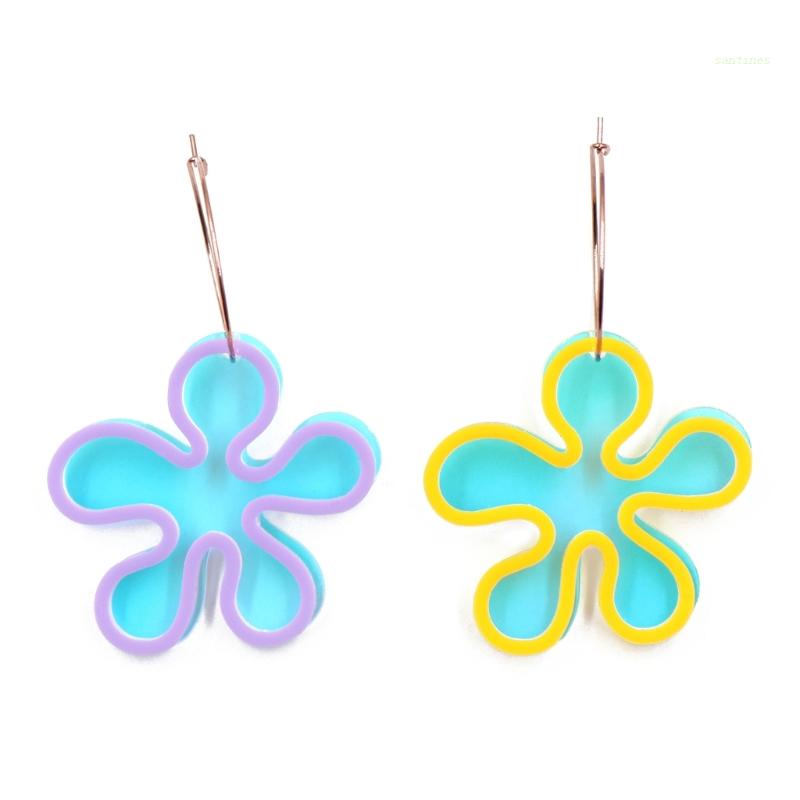 Bông Tai Hình Hoa Bằng Acrylic Thời Trang Cho Nữ