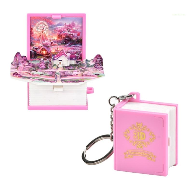 Móc Khóa Mini Hình Quyển Sách Gập Lại Được 3D