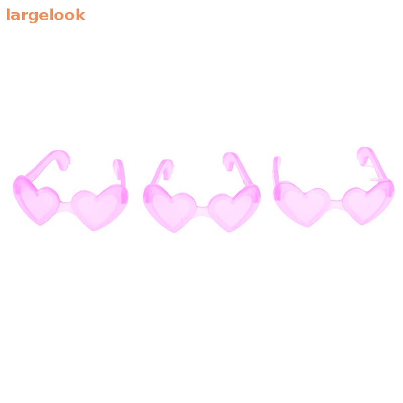 Set 10 Kính Mắt Gọng Nhựa Hình Trái Tim Mini Tỉ Lệ 1 / 6 Cho Nhà Búp Bê