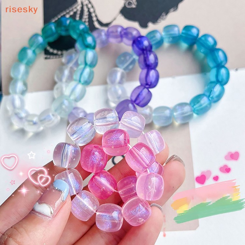 [risesky] Vòng Tay Resin Dạ Quang Phát Sáng Trong Bóng Tối Cho Nữ