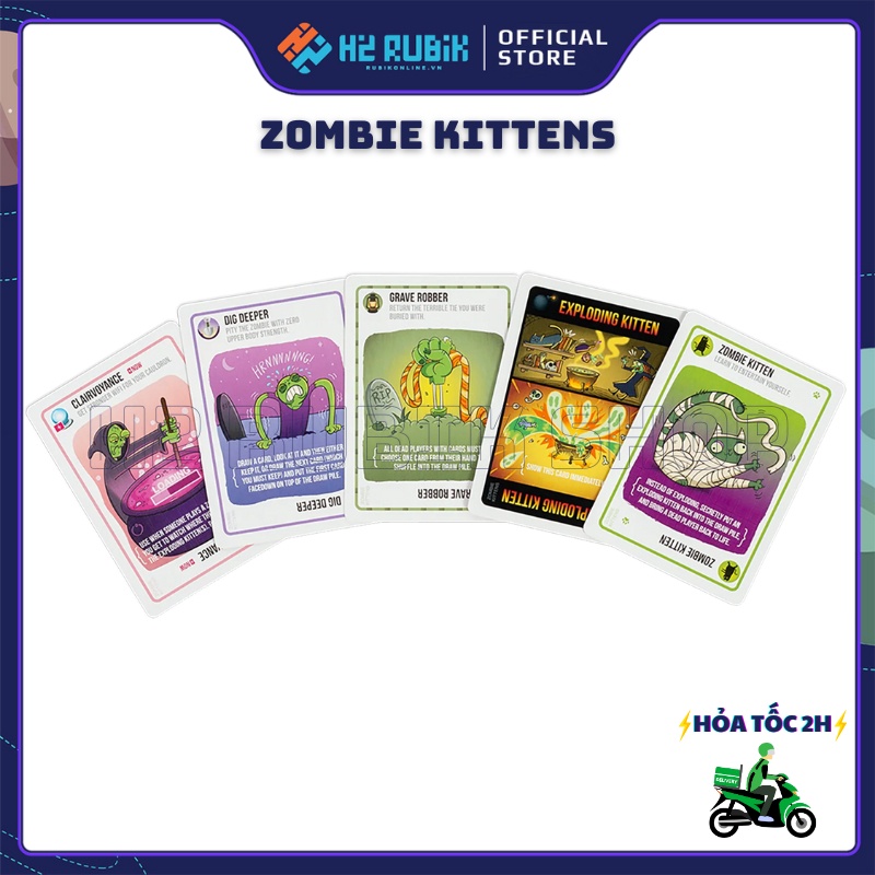 Zombie Kittens - Bài Mèo Nổ phiên bản zombie chất lượng cao bài đẹp (tiếng Anh) -  H2 Rubik Shop