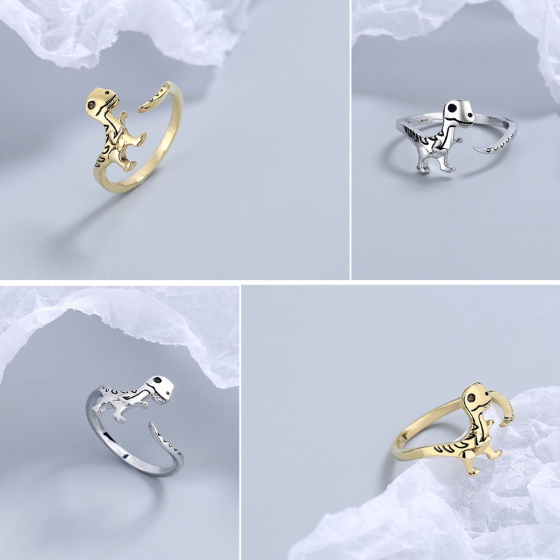 Nhẫn Hở Unisex Hình Khủng Long Dễ Thương Sáng Tạo Có Thể Điều Chỉnh