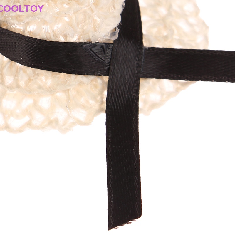 Mũ Rơm Đan Thắt Nơ Dễ Thương Trang Trí Nhà Búp Bê