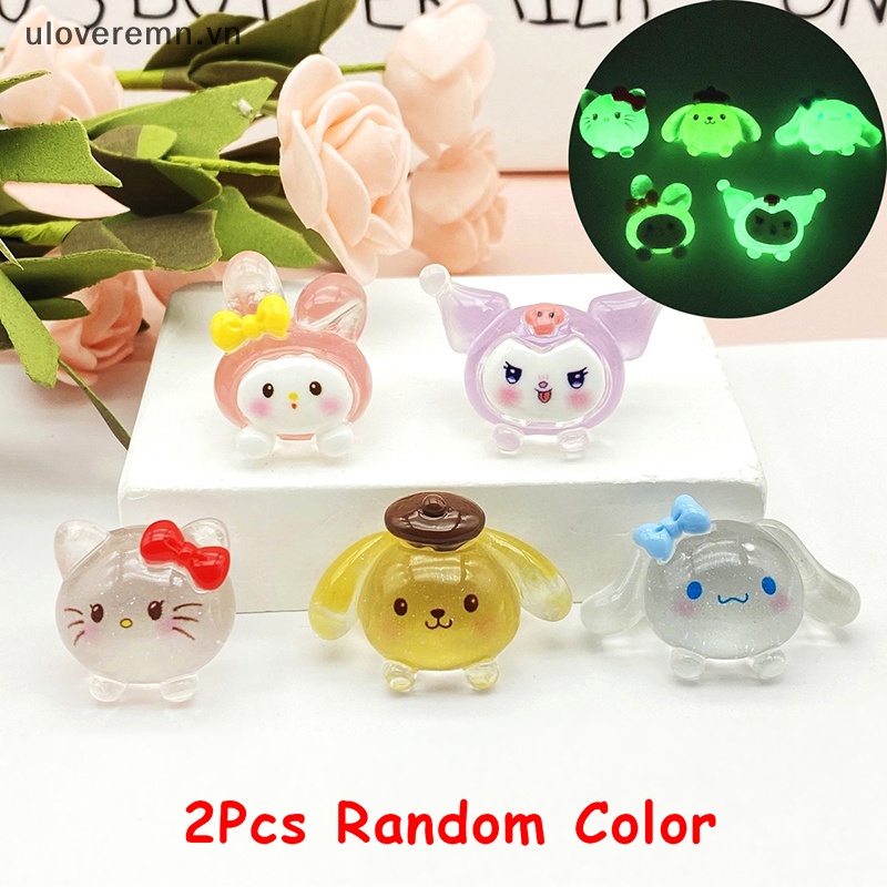 Bộ 2 Đồ trang trí Búp Bê Sanrio Dạ Quang Dùng Trang Trí Tiểu Cảnh