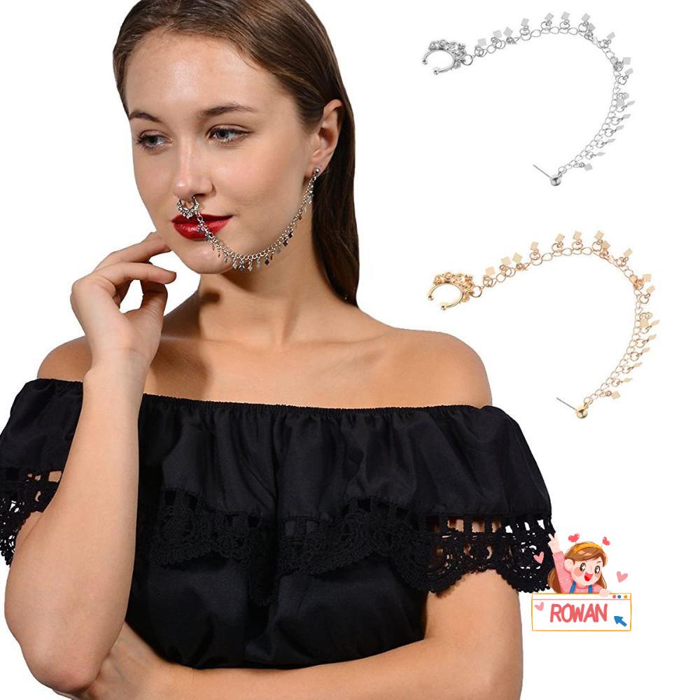 Khuyên Tai Dạng Vòng Không Xỏ Lỗ Dạng Chuỗi Xích Cho Nữ