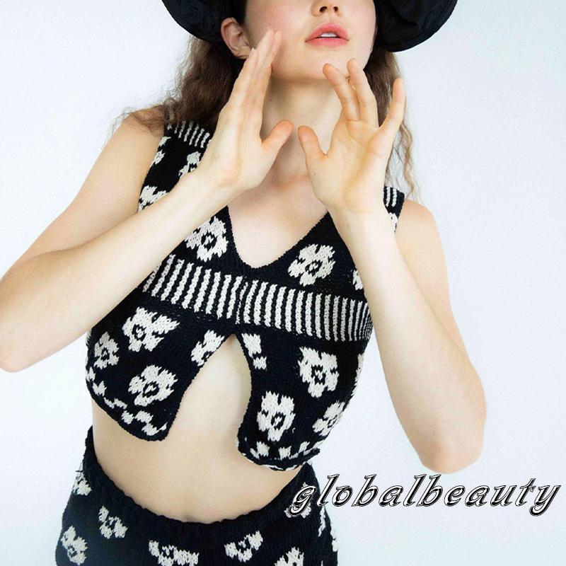 Áo Tank Top Dệt Kim Không Tay Cổ Tròn In Chữ Thời Trang Dành Cho Nữ