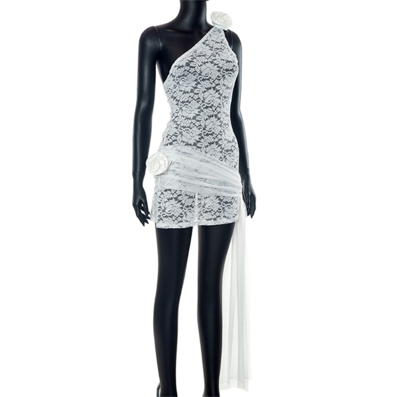 Đầm Trễ Vai Không Tay Dáng Ôm Màu Trơn Họa Tiết Hoa Thời Trang Mùa Hè Cho Nữ