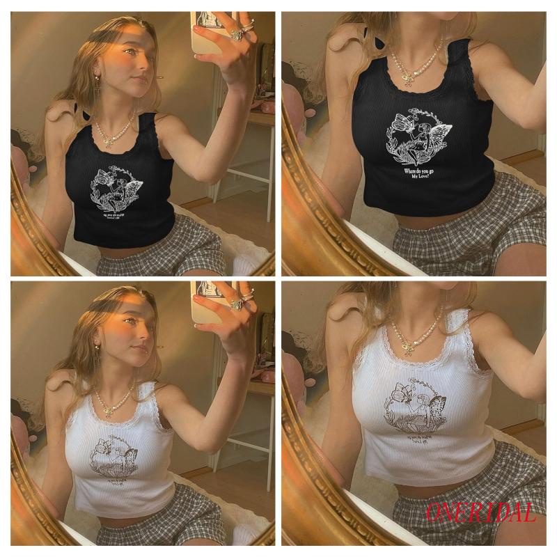 Áo Croptop Dệt Kim Màu Trơn Họa Tiết Bướm Xinh Xắn Cho Nữ