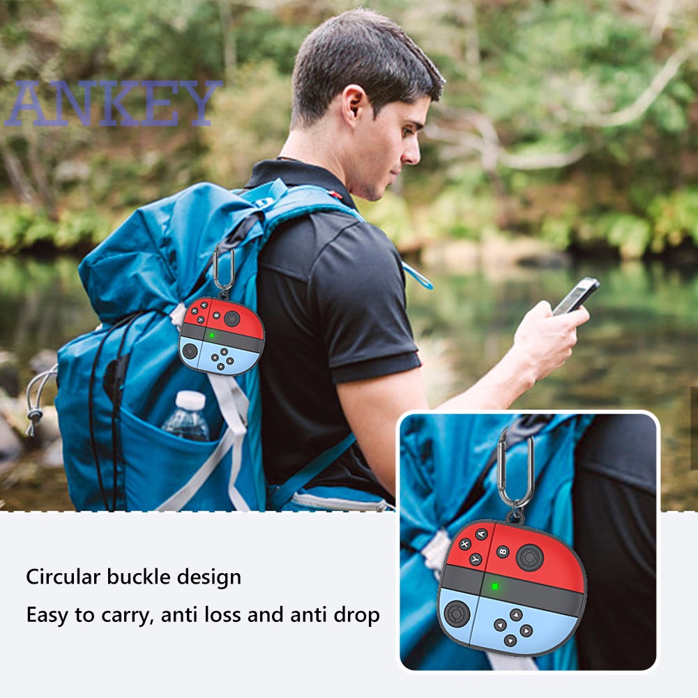 For Bose QuietComfort Earbuds II Case Silicone Headphone Box Cover 3D Cartoon Games Console Earphone Sleeve with Hook Waterproof