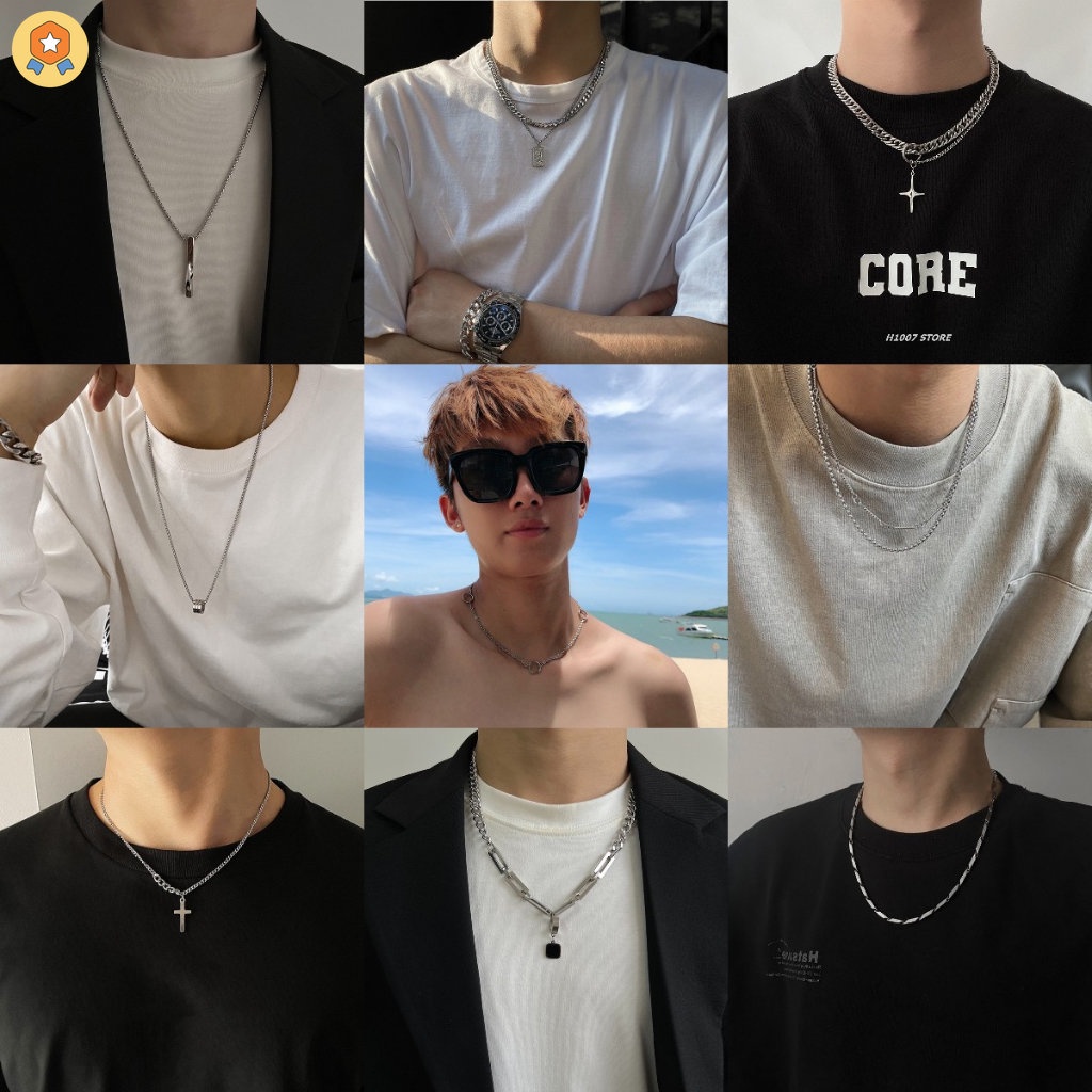 Vòng cổ Thép Không Gỉ Mặt Thánh Giá Thời Trang Cho Nam