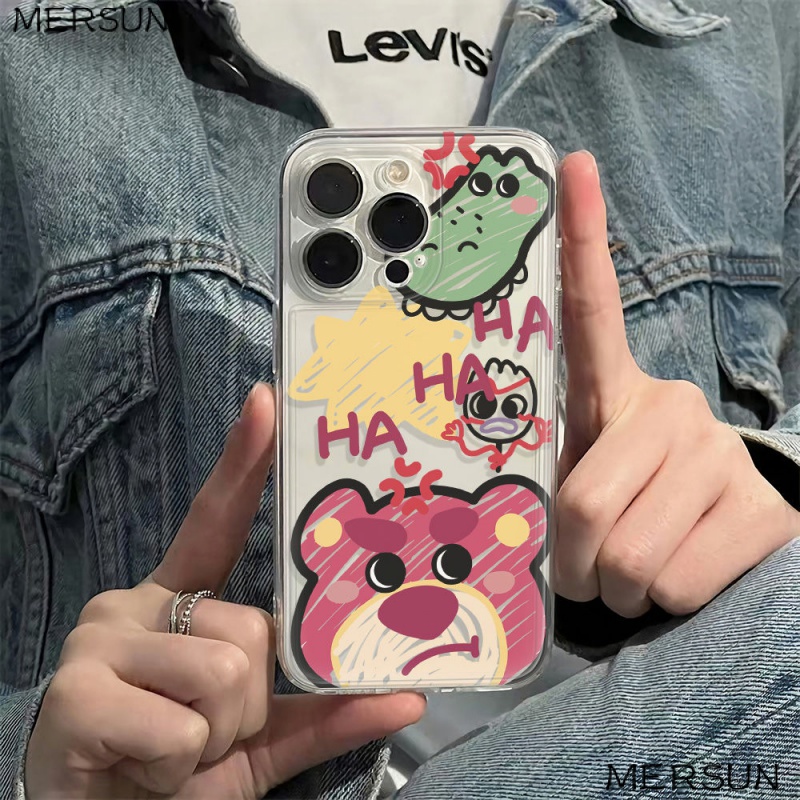 ✅Ốp Điện Thoại Mềm Chống Sốc In Hình Gấu Và Dâu Tây Xinh Xắn Cho iPhone 6S Plus 7814121113Ốp Điện Thoại Đơn Giản Cho max M8XL