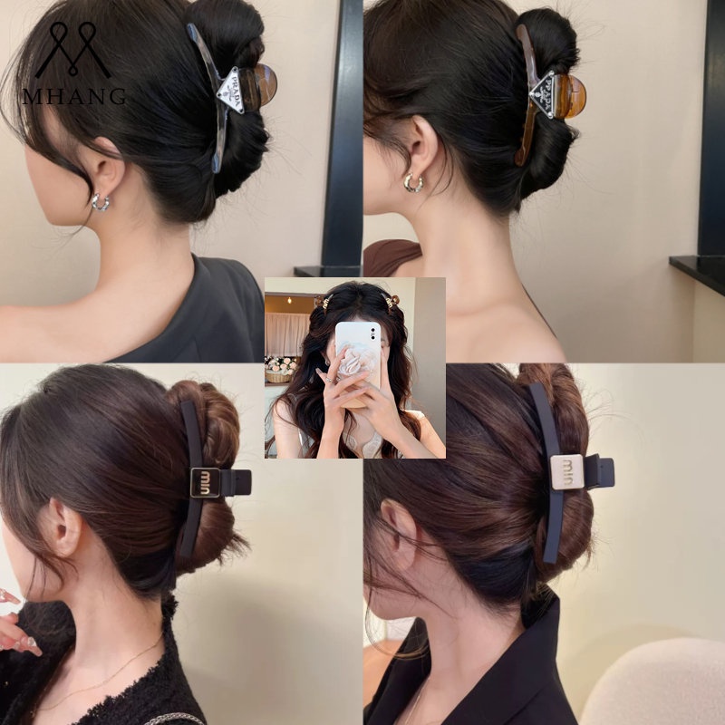 Kẹp Tóc Dài 12CM Bằng Acrylic Trong Suốt In Chữ Phong Cách Retro Ngọt Ngào Cho Nữ