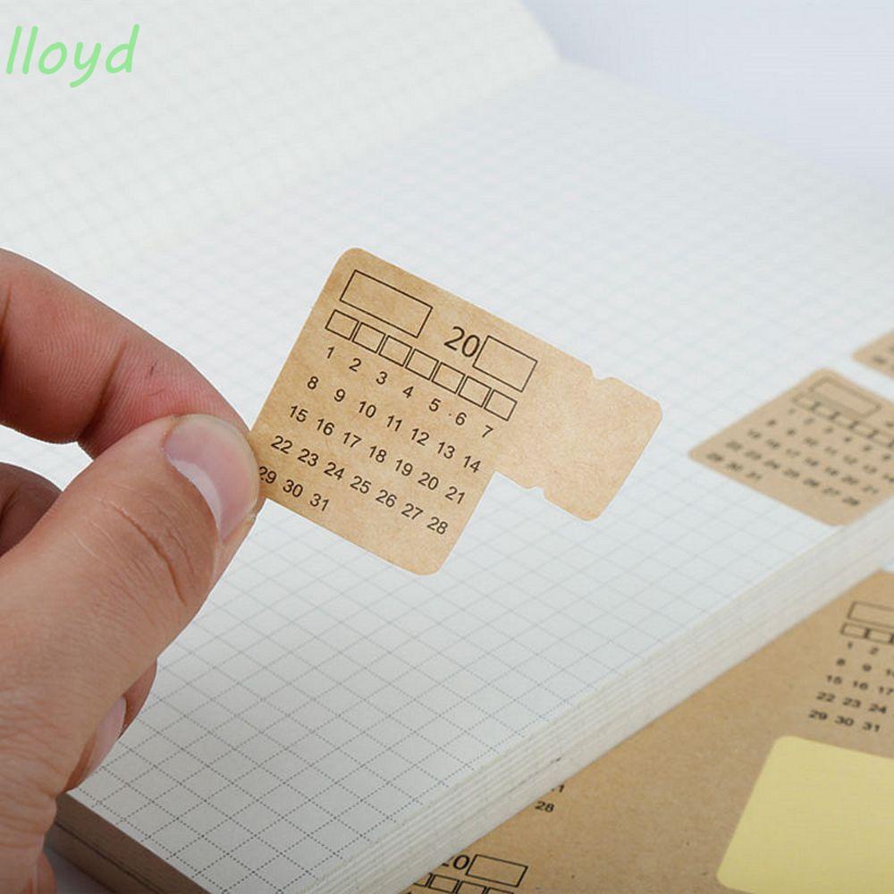 Lloyd Set 4 Tờ Nhãn Dán Ghi Chú / Lịch Viết Tay Phong Cách Retro