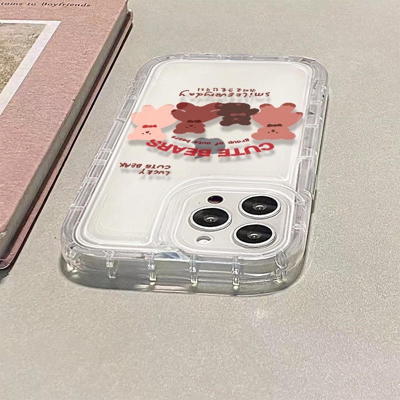 Ốp Điện Thoại TPU Dẻo Trong Suốt Họa Tiết Chú Gấu Dễ Thương Cho IPhone 14 13 12 11 Pro XS Max X XR 7 8 Plus