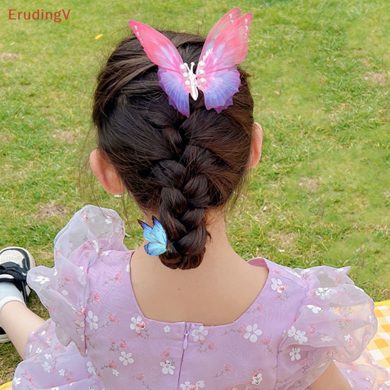Kẹp Tóc Hình Cánh Bướm Đính Ngọc Trai Xinh Xắn Cho Bé Gái