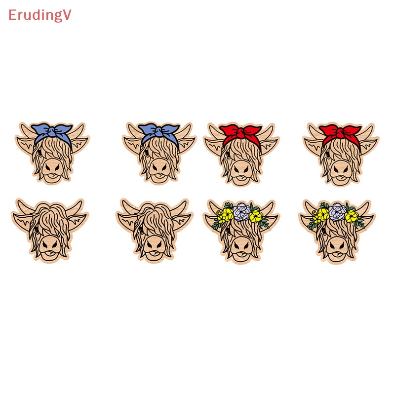 [ErudingV] 1 Đôi Bông Tai Đinh Tán Hình Bò Nông Trại Đồng Quê