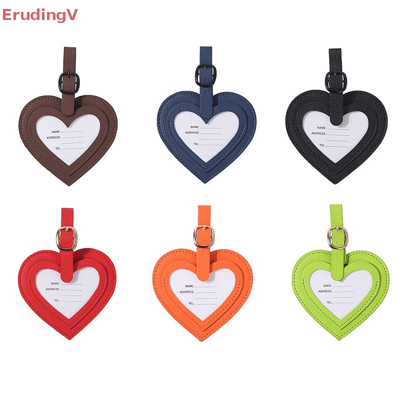 1 Thẻ Tên ID Hành Lý Du Lịch Bằng Da Hình Trái Tim