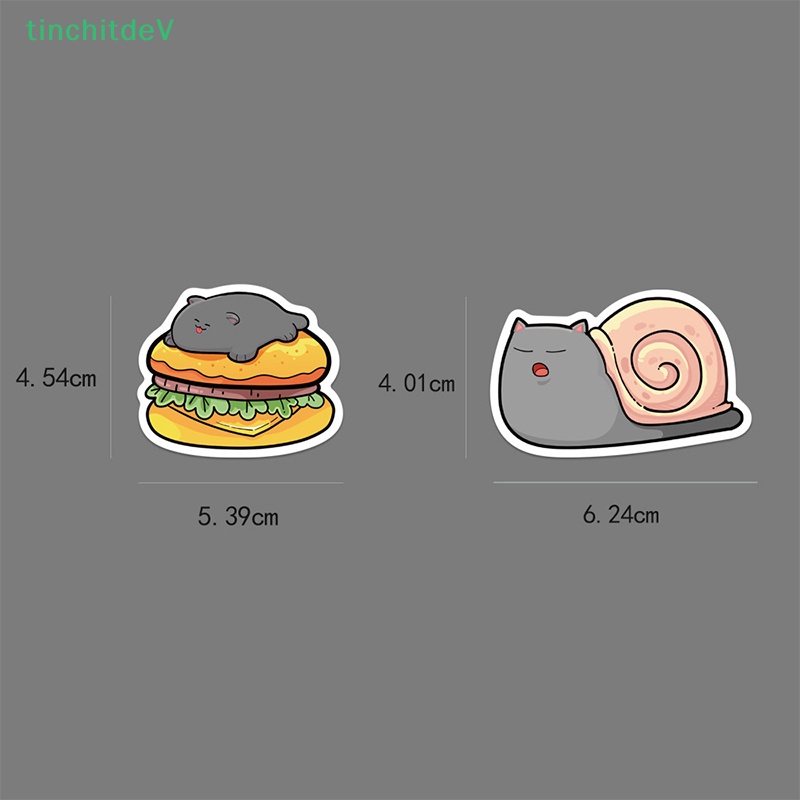 Bộ 50 Miếng Dán Họa Tiết Mèo Graffiti Dễ Thương Dùng Trang Trí Sổ Tay / Guitar