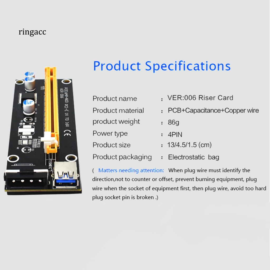 Card Mở Rộng RGA Ver006 Power USB 3.0 PCI-E 1X Sang 16X GPU