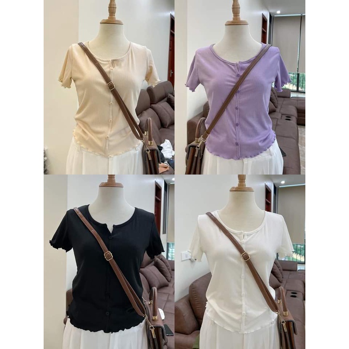 Áo thun nữ cộc tay cổ tròn dáng vừa chất liệu vải thun gân mềm mại, nhẹ mát, thấm hút mồ hôi, 100% anh thật tự chụp