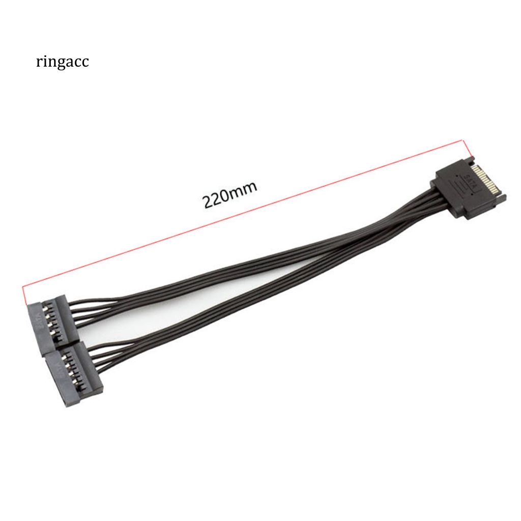 Dây Cáp Nguồn SATA Chuyển Đổi Từ 1 Sang 2 15Pin Male Sang 2 15Pin Female SATA