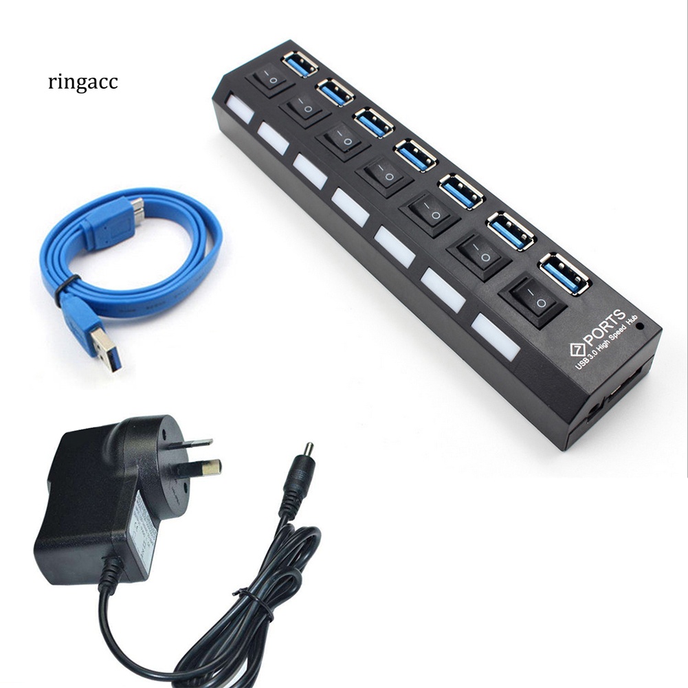 Bộ Chia 7 Cổng USB 3.0 Kèm Công Tắc Đóng / Mở