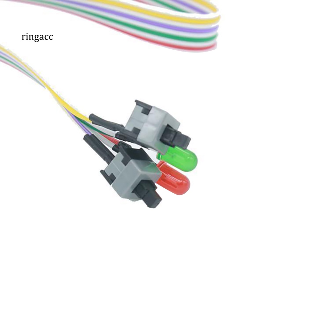 Dây Cáp Nối Bo Mạch Chủ RGA 65cm On / Off / Reset 2 Bóng Đèn LED Cho Máy Tính