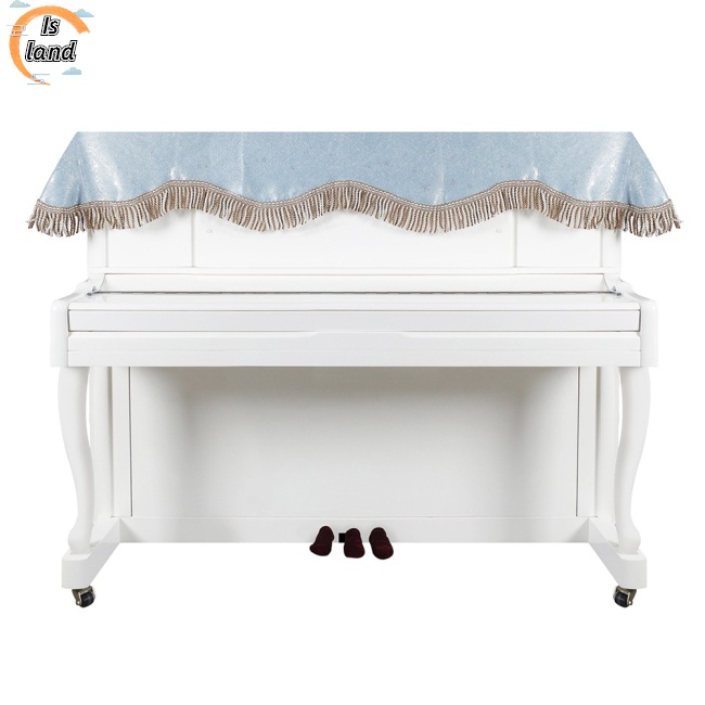 Vỏ Bọc Đàn Piano 88 Phím Đơn Giản Màu Trơn Phối Tua Rua Chống Bụi
