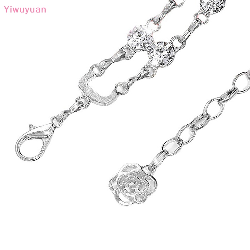 < Yiwuyuan > Thắt Lưng Dây Xích Kim Loại Hai Lớp Đính Kim Cương Pha Lê Sáng Tạo Thời Trang Đa Năng Dành Cho Nữ Mới