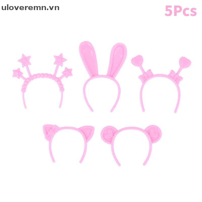 Set 5 Băng Đô Tai Thỏ / Mèo / Gấu 30cm Dễ Thương Dành Cho Búp Bê