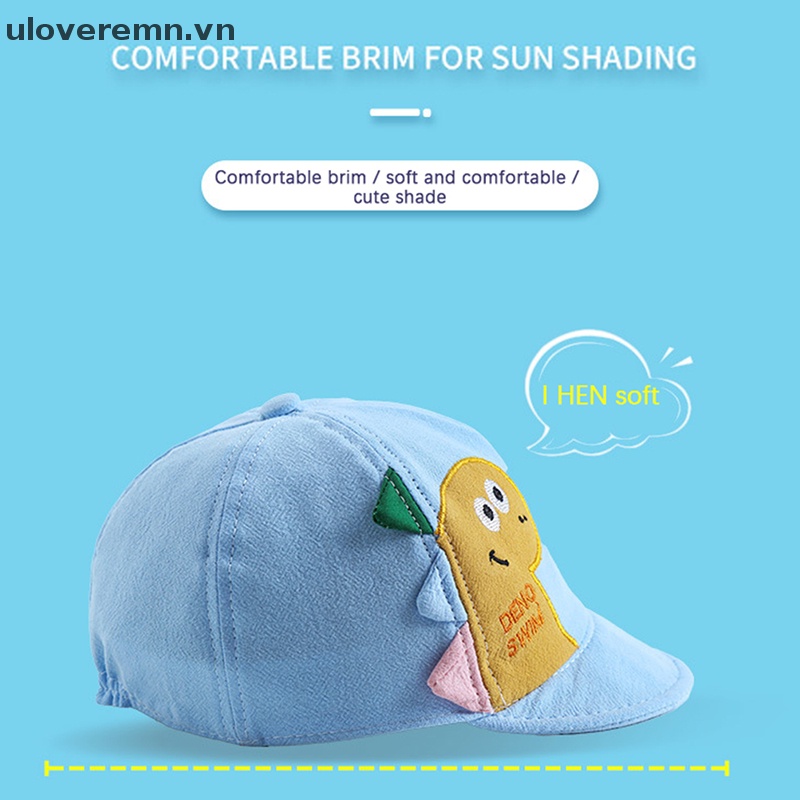 Mũ Lưỡi Trai Hình Khủng Long Chất Liệu Cotton Mềm Mại Cho Bé