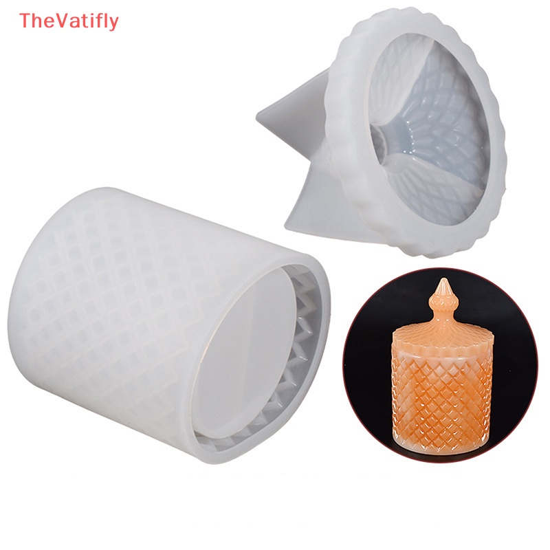 Khuôn Silicone Làm Lọ Nhựa Resin Phong Cách Vintage Có Nắp Đậy DIY