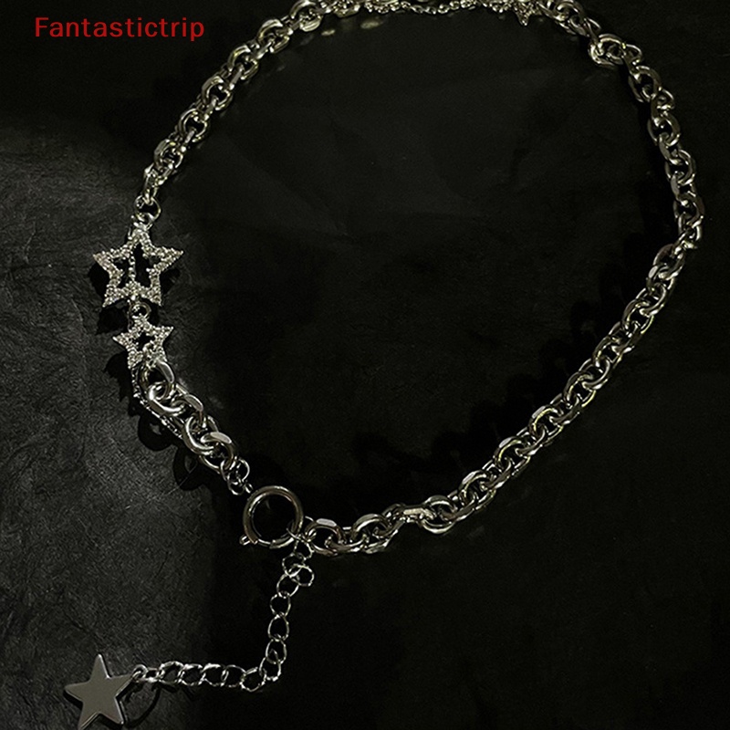 Vòng Cổ Choker Y2k Nhiều Lớp Đính Đá Zircon Hình Ngôi Sao Lấp Lánh Thời Trang Cho Nữ