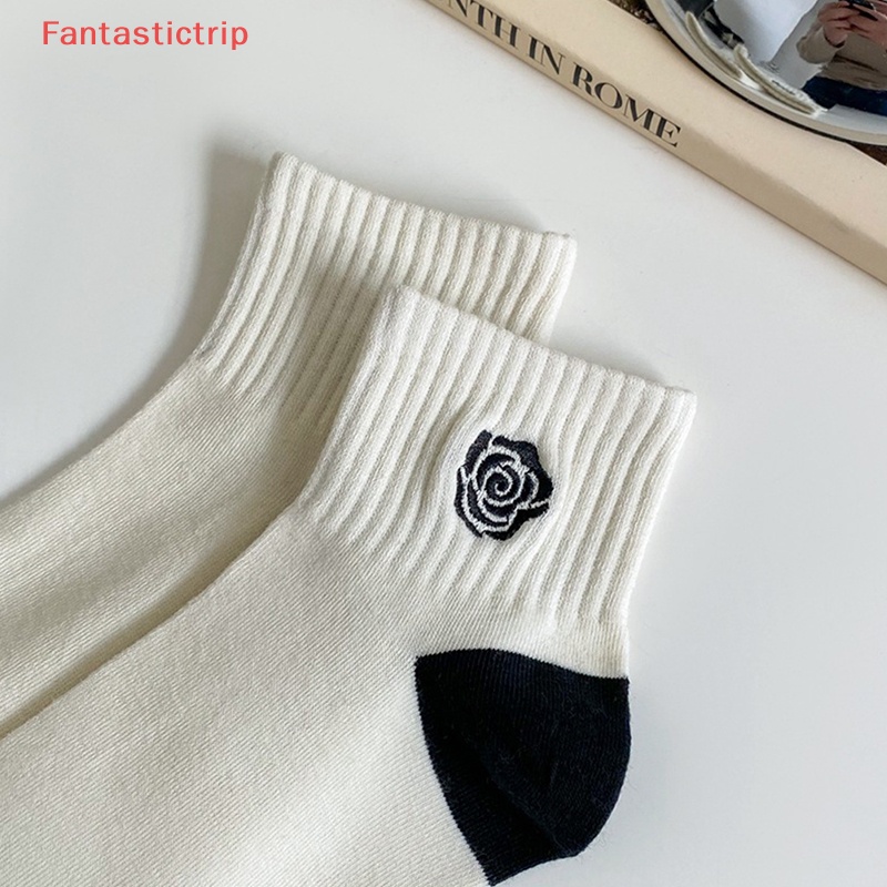 Vớ Cotton Thoáng Khí Thêu Họa Tiết Dễ Thương Thời Trang Xuân Hè 2023 Cho Nữ