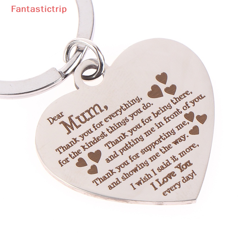 1 Móc Khóa Hình Trái Tim Bằng Thép Không Gỉ Dành Cho Mẹ