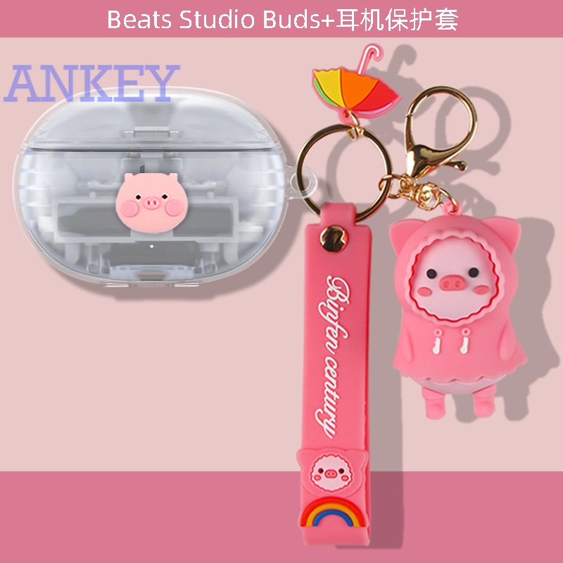 For Beats Studio Buds+ Transparent Case Buds + Protective Cute Cartoon Cover Bluetooth Earphone Shell Accessories TWS Headphone Portable