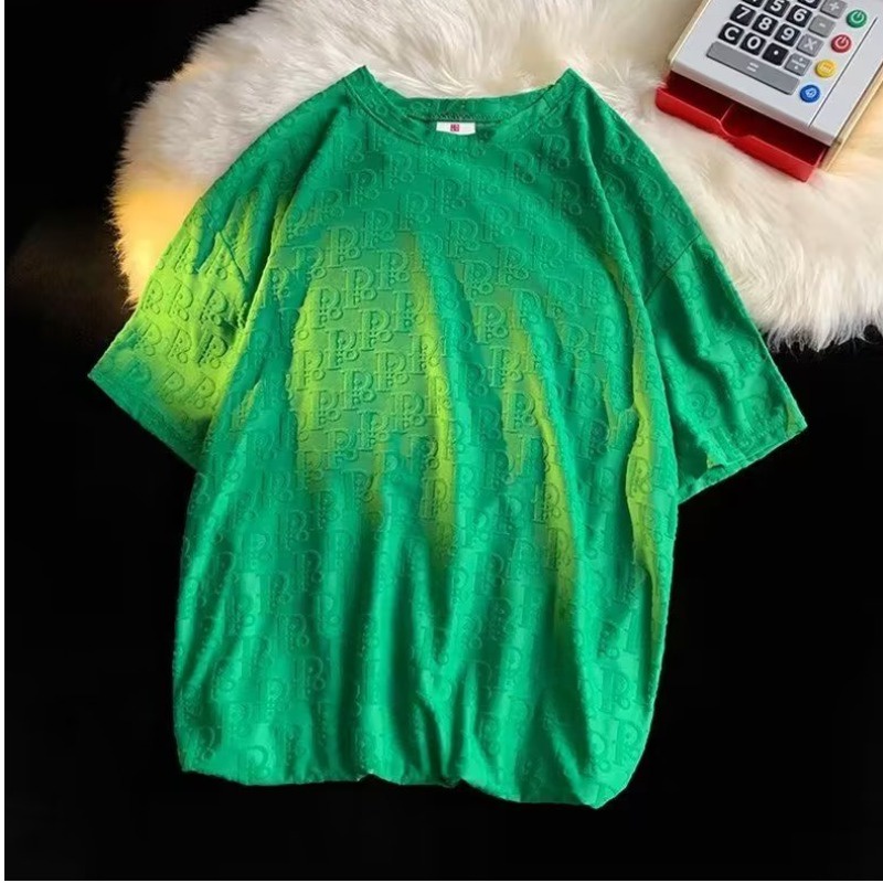 Áo Thun Tay Ngắn Dáng Rộng Bằng Lụa Lạnh Màu Sắc Trơn Thời Trang Mùa Hè Cho Nam Và Nữ