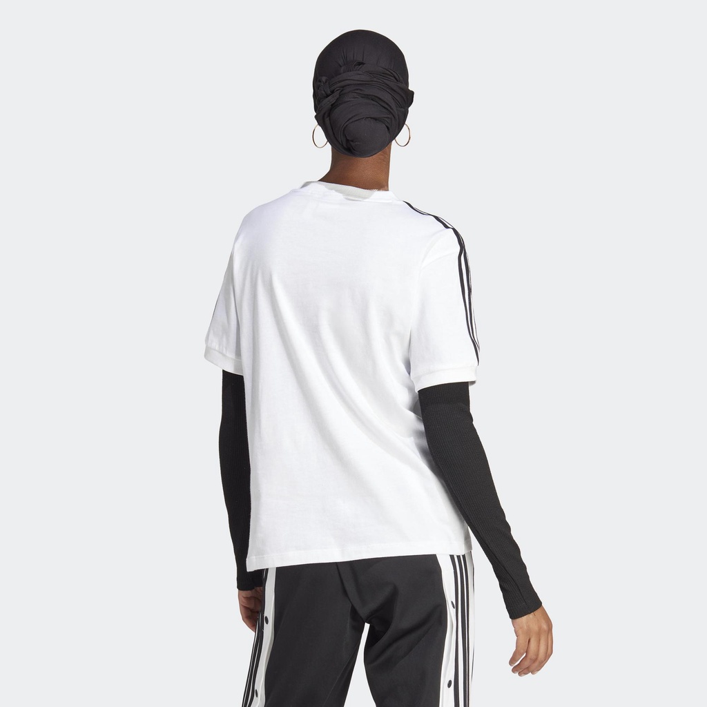 adidas Phong cách sống Áo Thun 3 Sọc Classics Adicolor Nữ trắng IB7410