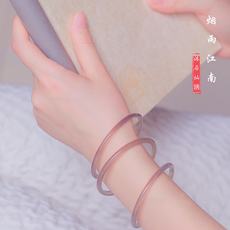 Vòng Tay Hạt Ngọc Bích Giả 6mm Phong Cách Trung Hoa Thời Trang