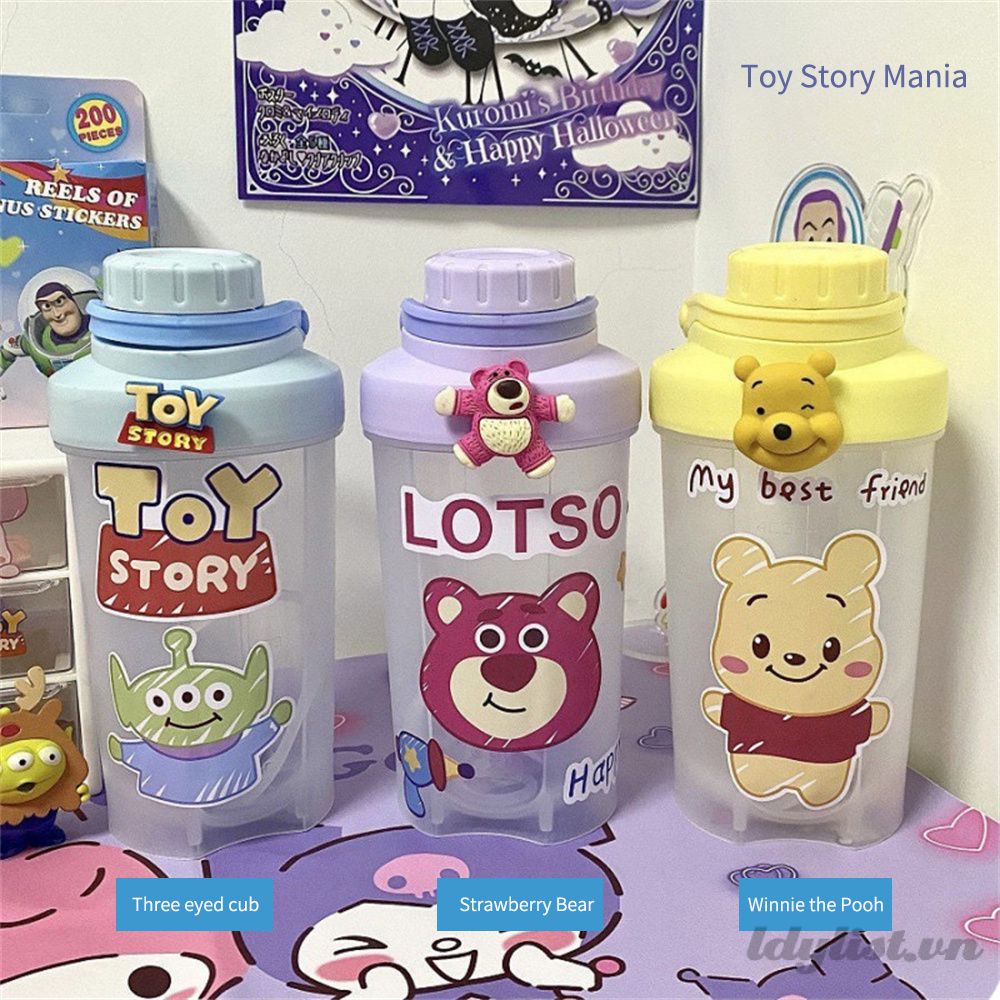 ღ Disney Câu Chuyện Đồ chơi cốc nước công suất lớn gấu dâu tây thể thao người ngoài hành tinh lắc cốc sinh viên phim hoạt hình nồi nước nhựa cao làm đẹp cốc quà tặng