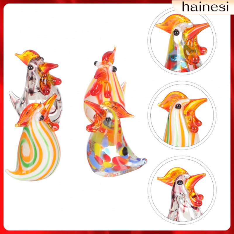 Chick Set 4 Tượng Điêu Khắc Thủ Công Nghệ Thuật Trang Trí Nhà Cửa Văn Phòng Cellophane