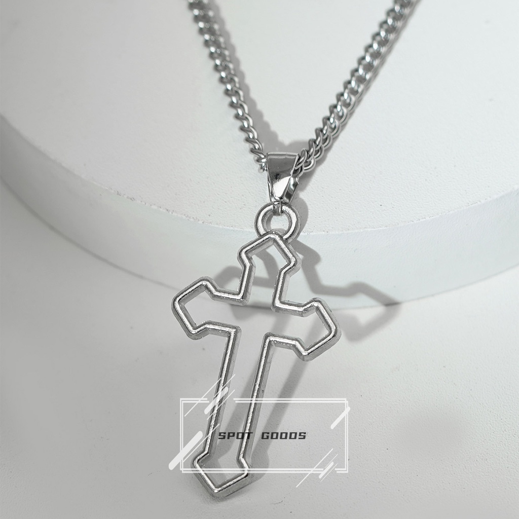 Vòng cổ Sợi Xích Mặt Thánh Giá Phong Cách hip hop Châu Âu Đơn Giản Cá Tính