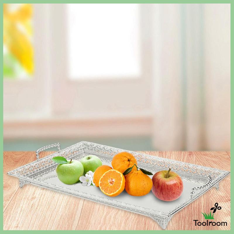 Khay Sắt Đựng Thức Ăn Có Tay Cầm Phong Cách Retro Thanh Lịch