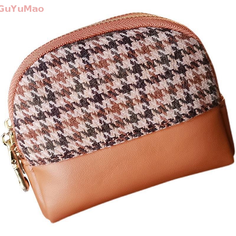 [cxGUYU] Ví Đựng Tiền Xu / Chìa Khóa Bằng Vải Hai Dây Kéo Đôi Phong Cách Vintage PRTA