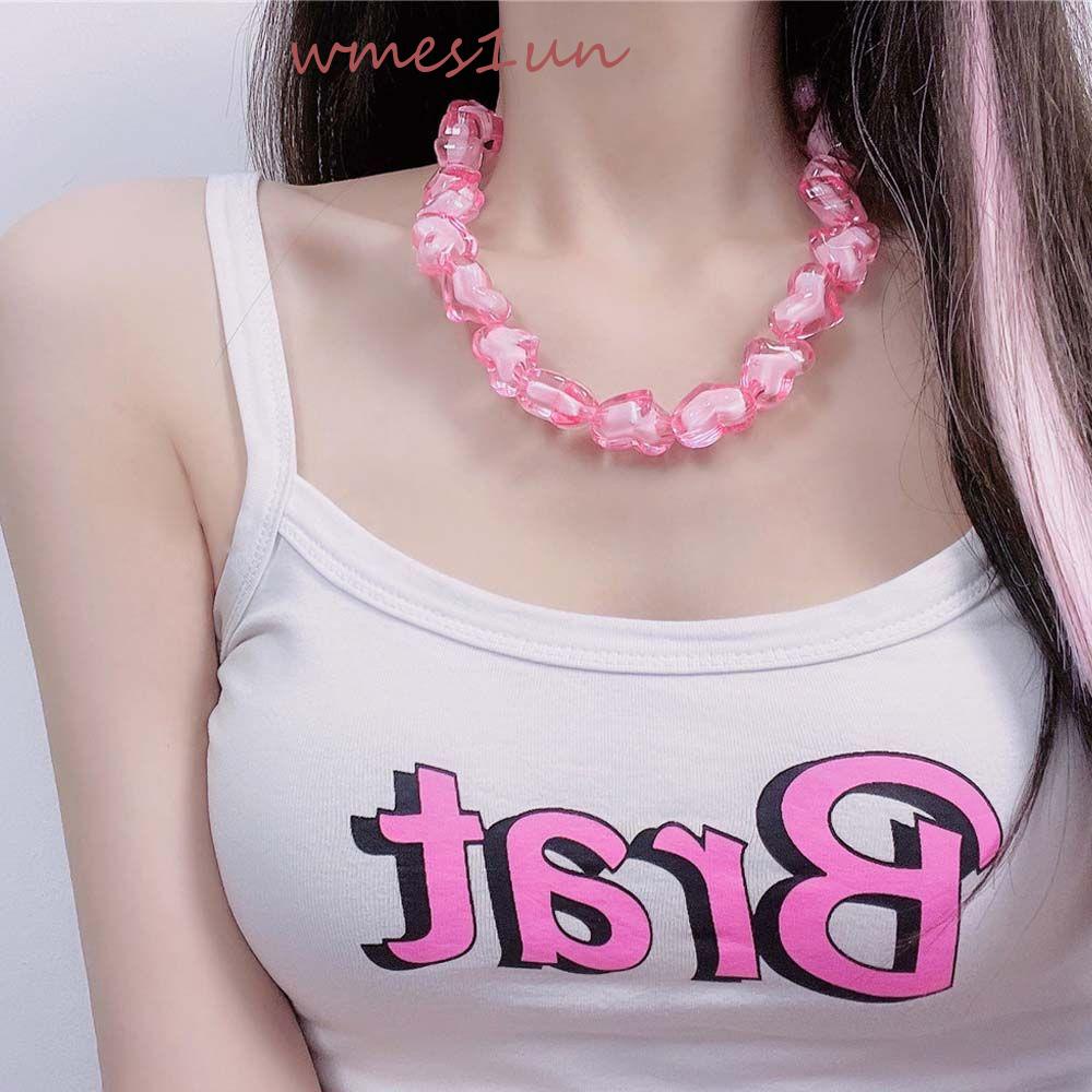 Vòng cổ Mặt Trái Tim WMES15H Y2K Phong Cách Punk Thời Trang Dành Cho Nữ