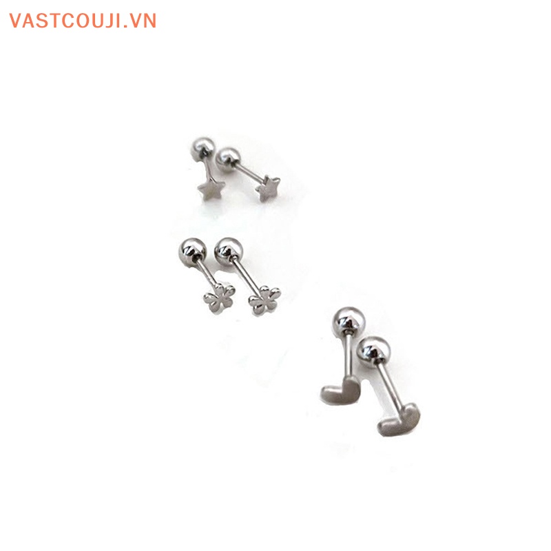 1 Đôi Khuyên Tai Nữ Hình Hoa / Ngôi Sao / Trái Tim Xinh Xắn
