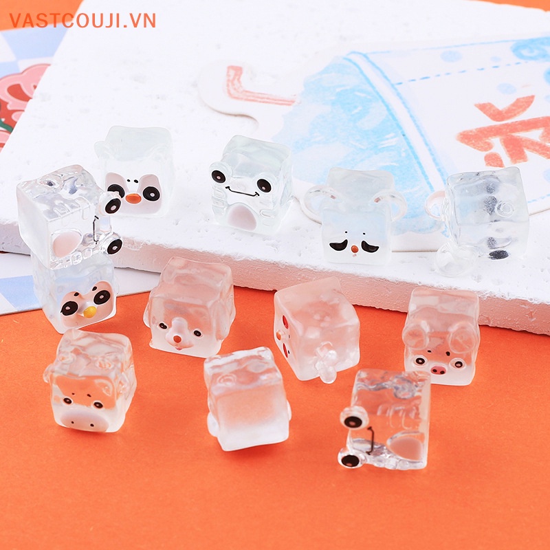 Bộ 5 Mô Hình Lập Phương Đá Viên Bằng Resin Mini Họa Tiết Hoạt Hình Dễ Thương Dùng Trang Trí
