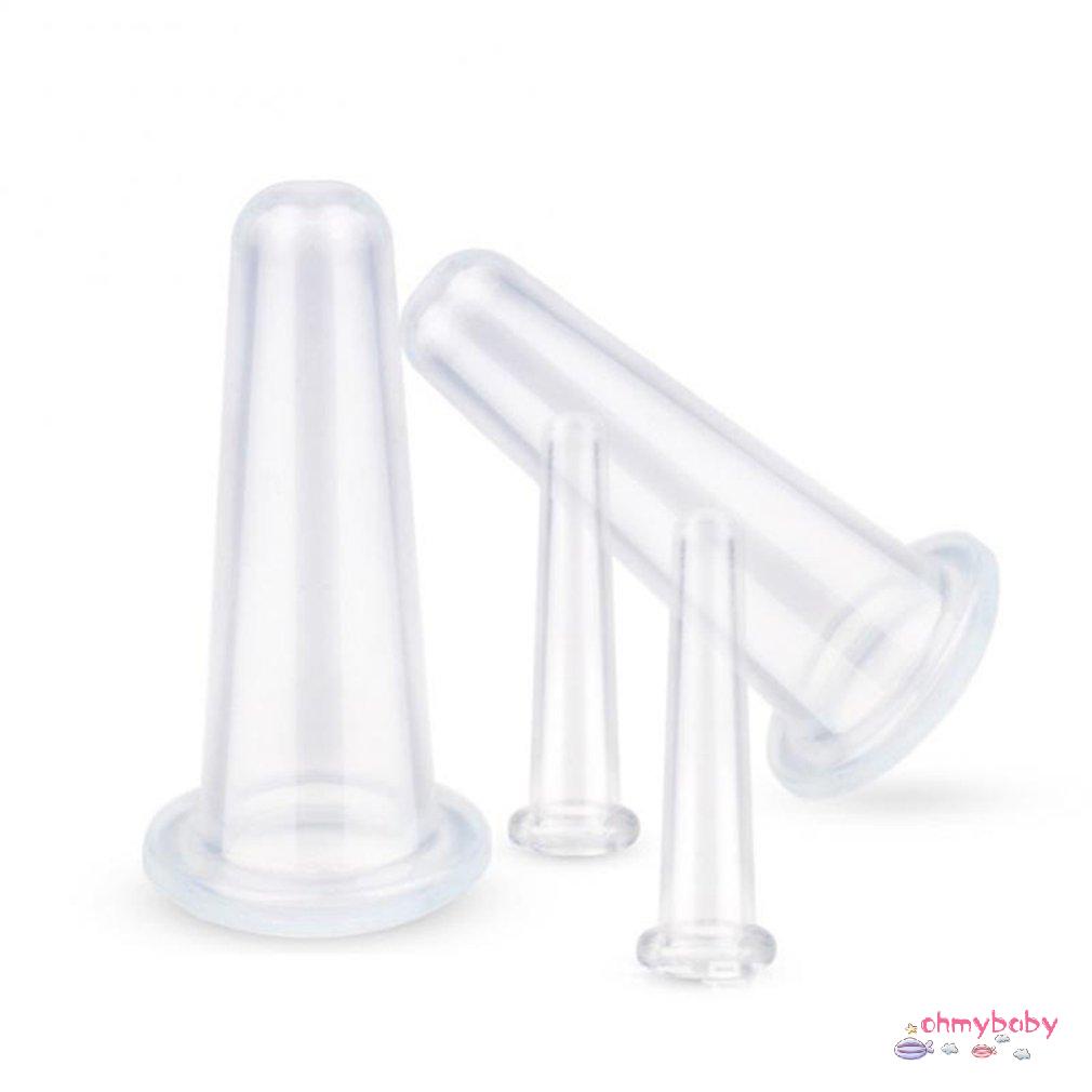 [OMB] 4 Cái/bộ Bình Hút Giác Hơi Lon Massage Silicone Cốc Chân Không Mặt Cho Cơ Thể [Z/2]