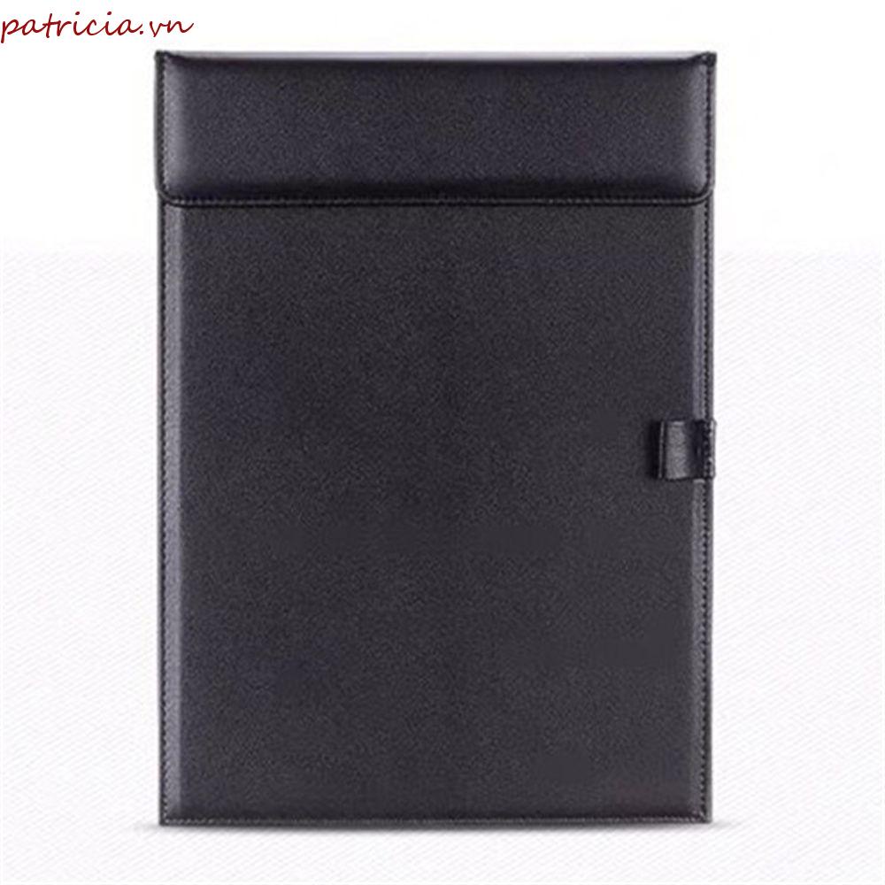 Bìa Kẹp Tài Liệu Khổ A4 Bằng Da PU Màu Đen